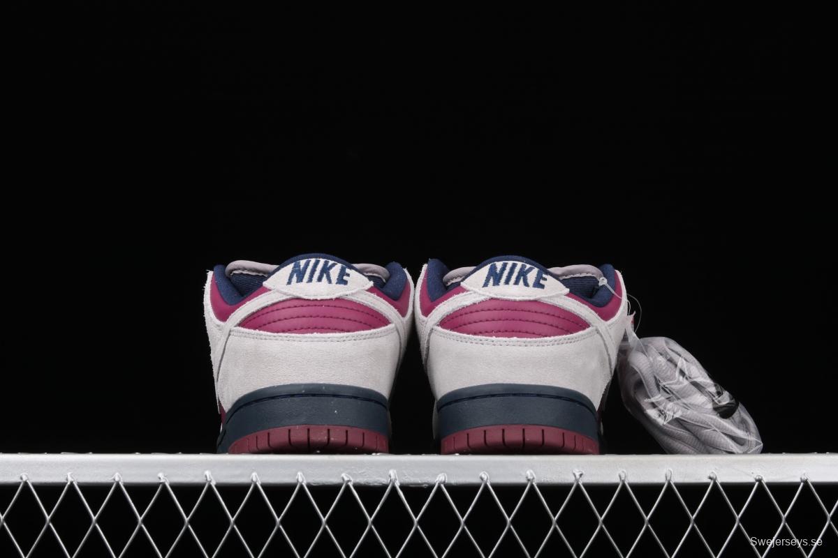 NIKE DUNK Low SB True Berry Bordeaux red and gray dunk series low-side leisure sports skateboard shoes BQ6817-001