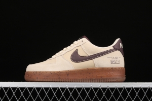 Air Force 1x07 light brown coffee low-top casual board shoes DD5227-234