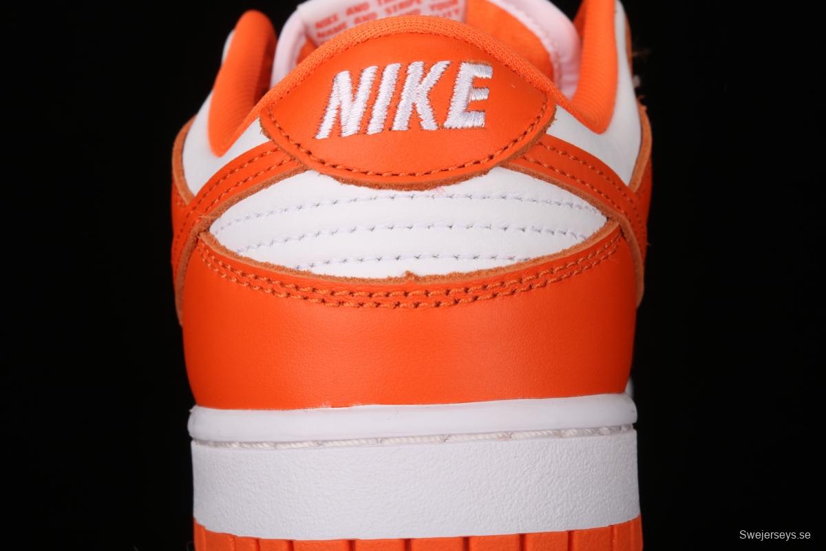 NIKE SB DUNK Low Pro Syracuse White Orange head and low Top Leisure Board shoes CU1726-101