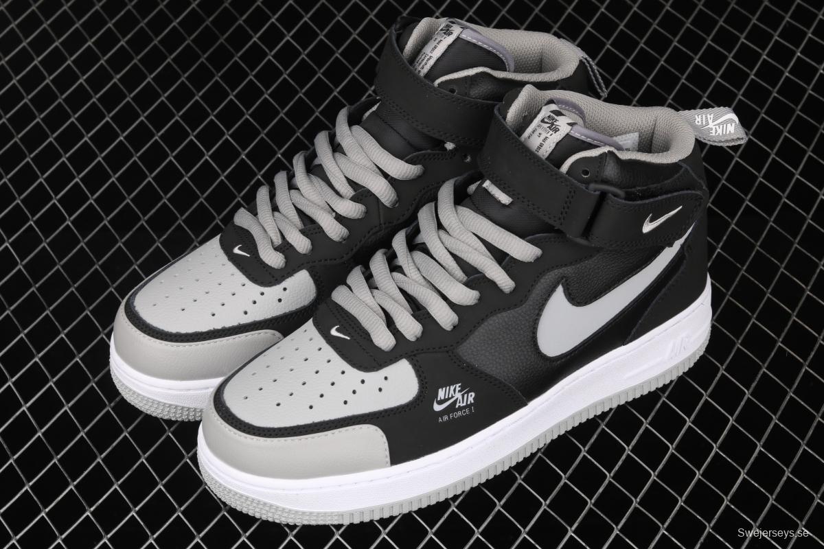 NIKE Air Force 1 Lv8 ShAdidasow Grey Shadow Grey side Logo3M reflective board shoes BQ6819-008