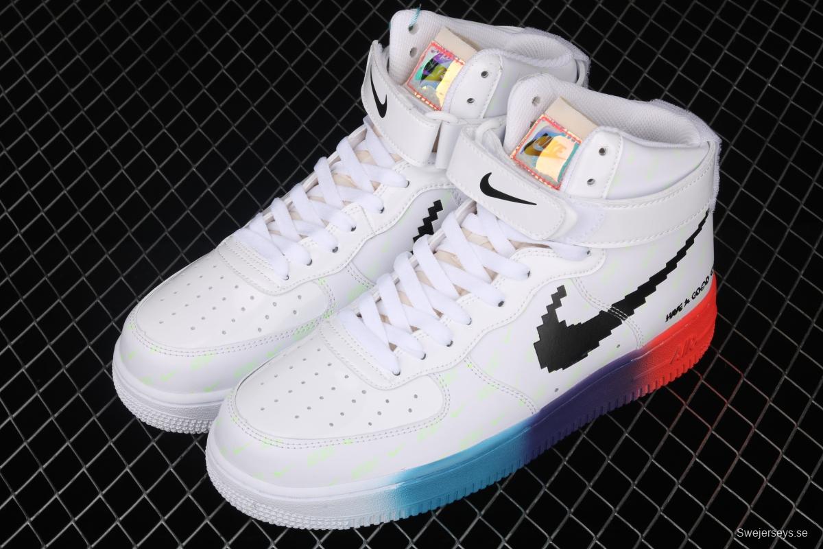 OFF-White x NIKE Air Force 1: 07 Vntg Suede Mix joint video game League of Legends skin luminous high-top casual board shoes DC2111-101