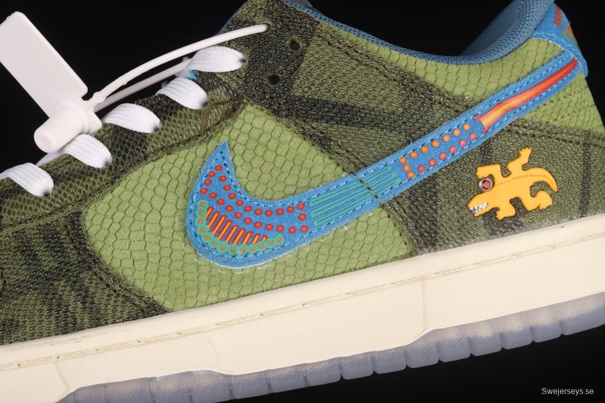 NIKE DUNK Low Siempre! Familia Green lizard Day of the Dead SB smashing rebounds sports shoes DO2160-335