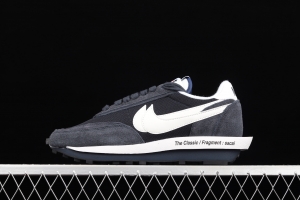 Fragment Design x Sacai x NIKE LDWaffle co-named overlapping design avant-garde waffle deformable leisure jogging shoes DH2684-400