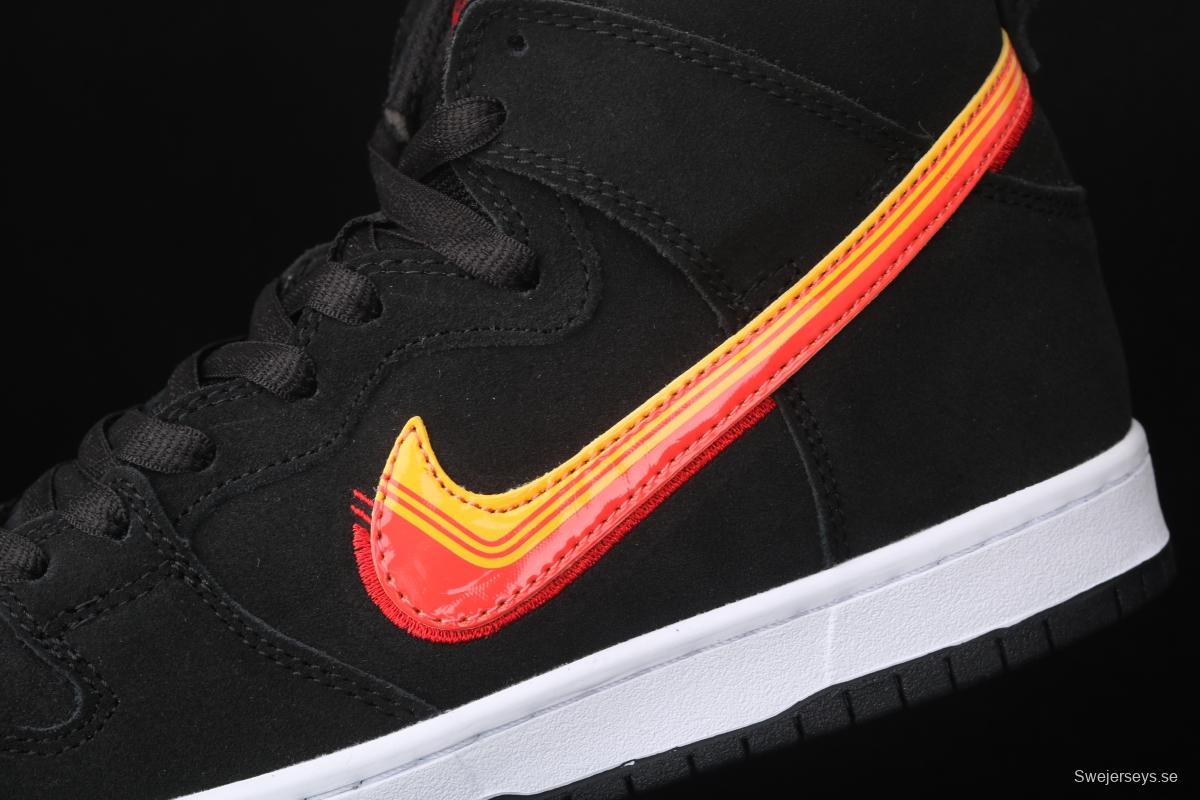 NIKE SB DUNK High road trip black orange yellow hook high top casual skateboard shoes BQ6826-003