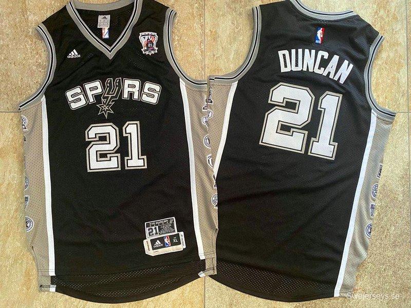 Men's Tim Duncan Black Retro Classic Team Jersey