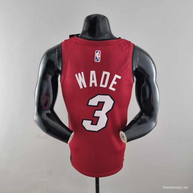 75th Anniversary Miami Heat Jordan WADE #3 Burgundy NBA Jersey