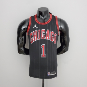 75th Anniversary Rose #1 Bulls Flyers Black NBA Jersey