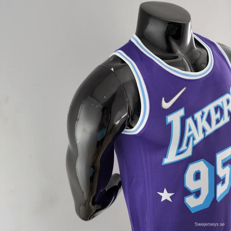 2022 75th Anniversary TOSCANO #95 Los Angeles Lakers City Edition Purple NBA Jersey