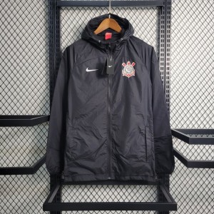 22-23 Corinthians Black Windbreaker With Red Badge