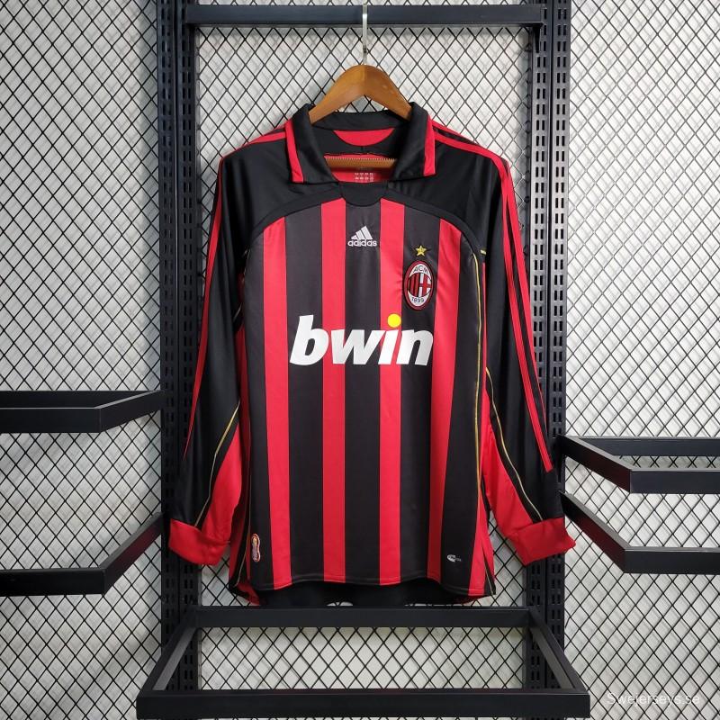 Retro Long Sleeve 2006-07 AC Milan Home Jersey