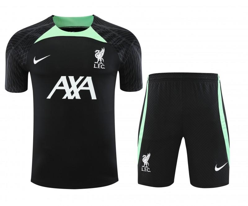 23-24 Liverpool Black Green Short Sleeve+Shorts