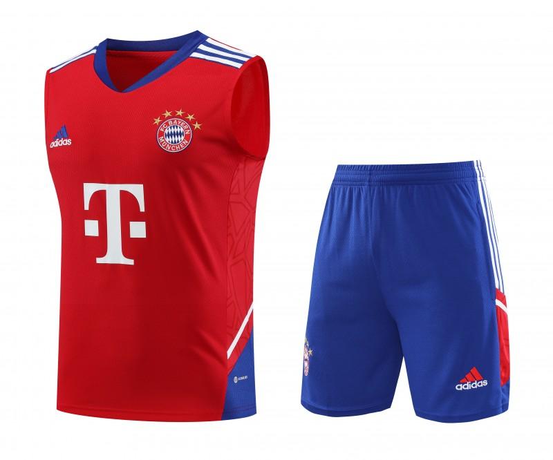 23-24 Bayern Munich Red/Blue Vest Jersey+Shorts