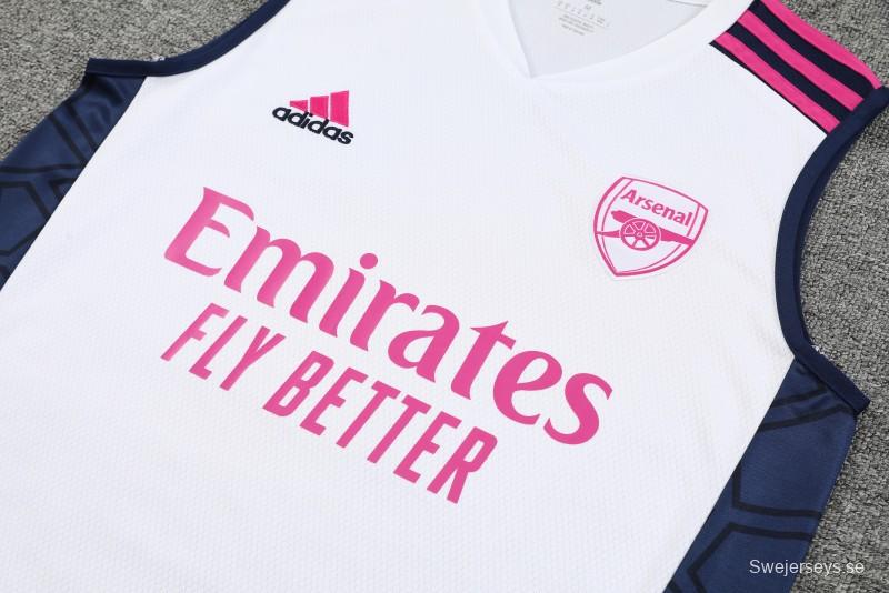 23-24 Arsenal White/Navy Vest Jersey+Shorts