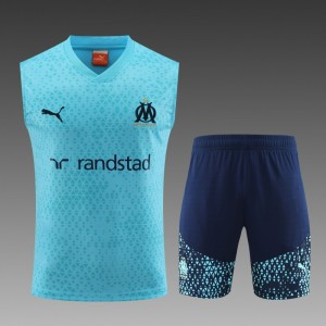 23-24 Olympique Marseille SKY Blue Vest Jersey+Shorts