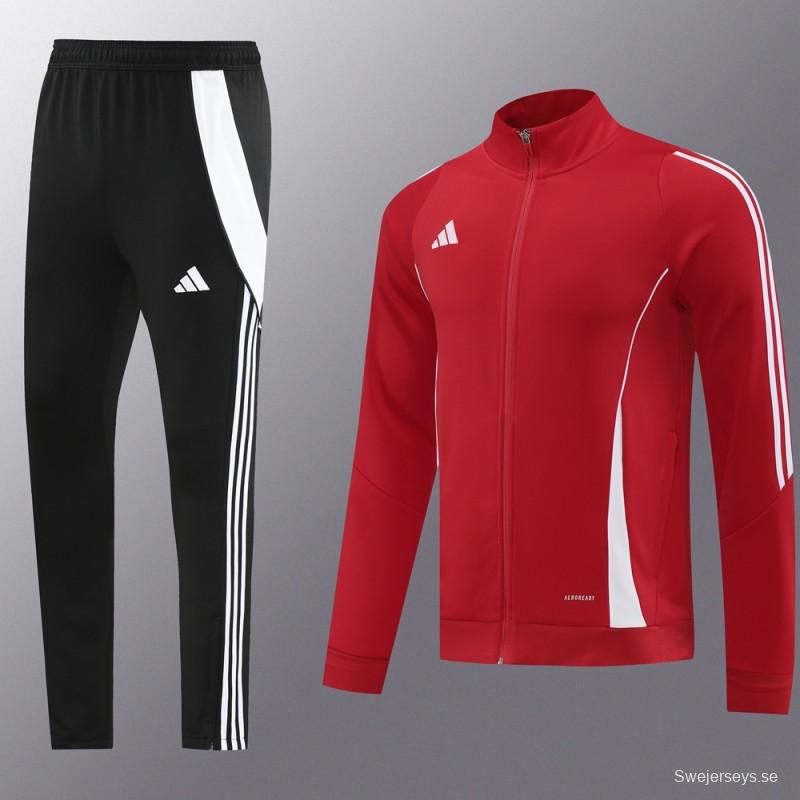 2024 Adidas Red/White Full Zipper Jacket+Pants