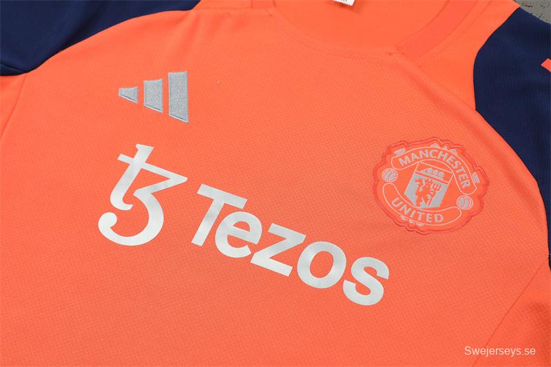 24/25 Manchester United Orange Short Sleeve Jersey+Shorts